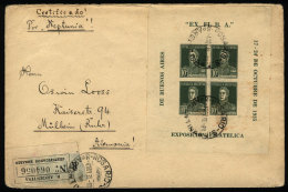 Registered Cover Sent To Germany On 4/NO/1935, Franked By Souvenir Sheet HB 1, VF Quality! - Sonstige & Ohne Zuordnung