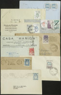 9 Covers Posted Between 1933 And 1950, With Some Very Nice And Interesting Postages (for Example A Pair Of 20c. San... - Autres & Non Classés