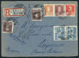 RARE DESTINATION ESTONIA: Registered Cover Franked By GJ.595+596 X2+598+599+624 Pair, Sent From Dock Sud To ESTONIA... - Sonstige & Ohne Zuordnung