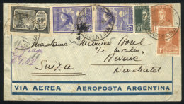 Airmail Cover Sent Via Aeroposta Argentina From POSADAS To Switzerland On 9/AU/1929 With Interesting Postage Of... - Autres & Non Classés