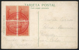 PC With View Of B.Aires, Franked By GJ.317 Block Of 4, Sent To Paraguay, And With Extremely Rare... - Andere & Zonder Classificatie
