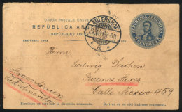 Postal Card Of Reply Paid Of 5c. San Martin Sent From ADLERSHOF (Germany) To Buenos Aires On 24/JUL/1911, Rare! - Autres & Non Classés