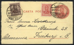 5c. Postal Letter + GJ.277 + 280 Sent From B.Aires To Germany On 6/DE/1909, VF! - Andere & Zonder Classificatie