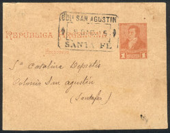 1c. Rivadavia Wrapper With Rectangular Datestamp COLONIA SAN AGUSTÍN - SANTA FE - 9/DE/95, VF Quality! - Sonstige & Ohne Zuordnung