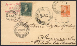 PS Card Of 3c. Rivadavia + GJ.139, Sent From Buenos Aires To Ayacucho On 13/SE/1893. It Was Fined For Insufficient... - Autres & Non Classés