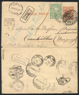 2c. J.Celman PS Letter + GJ.81 Sent From B.Aires To Conchillas (Uruguay) On 10/MA/90, With Uruguay DOMICILIO Pmk... - Sonstige & Ohne Zuordnung