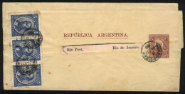 ½c. "Little Envelope" Wrapper + GJ.80 X2 (total 2c.), Paying The Rate Of Printed Matter Sent From Buenos... - Autres & Non Classés