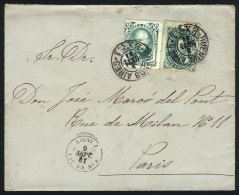 Cover Sent From Buenos Aires To Paris On 8/SE/1881 Franked With 12c., Consisting Of GJ.39 + 53, Interesting... - Sonstige & Ohne Zuordnung