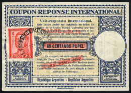 IRC Of 65c. Papel With 3 Overprints, One With Stamp Of 4P. San Martin, VF Quality! - Télégraphes