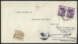 GJ.760 Pair, Franking A Registered Cover Sent From B.Aires To Concepción Del Uruguay, VF! - Dienstzegels