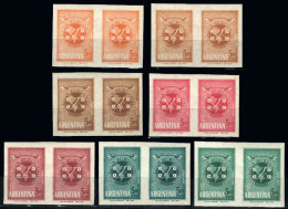 GJ.1242, 1962 UPAEP 50 Years, TRIAL COLOR PROOFS, 7 Imperforate Pairs Printed In Different Colors On Original... - Luftpost