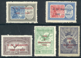 GJ.715/719, 1931 Revolution Of 6 September, Complete Set Of 5 Values, VF Quality, Catalog Value US$100. - Luchtpost