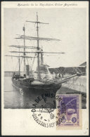 GJ.943, 1947 5c. Corvette Uruguay And First Antarctic Mail, MAXIMUM CARD With A Postcard Of The Year 1901 Edited By... - Andere & Zonder Classificatie