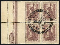 GJ.926CZ, Block Of 4 With Labels At Left, Fist Day Postmark, VF, Rare, Catalog Value US$70. - Andere & Zonder Classificatie