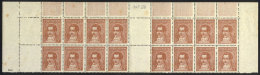 GJ.795 + 795EV + 795CB, Block Of 16 Stamps + 2 White Labels At Left + 2 Vertical Gutters, MNH But With Stain Spots,... - Other & Unclassified