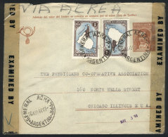 GJ.770 X2 Uprating A 5c. Moreno PS Cover, Sent Via Airmail From General Acha (La Pampa) To The United States On... - Other & Unclassified