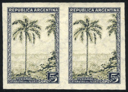GJ.763AP, 5P. Iguazú Falls, Wavy Rays Wmk, Rare IMPERFORATE PAIR, MNH, Very Fine Quality! - Other & Unclassified