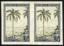 GJ.763AP, 5P. Iguazú Falls, Wavy Rays Wmk, Rare IMPERFORATE PAIR, MNH, Very Fine Quality! - Sonstige & Ohne Zuordnung