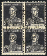 GJ.620, Ribbed Paper, Used Block Of 4, VF Quality, Rare! - Andere & Zonder Classificatie