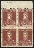 GJ.618, Ribbed Paper, Block Of 4, MNH But With Stain Spots On Gum (one Stamp MNH), Catalog Value US$200. - Autres & Non Classés