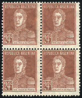 GJ.603a, Block Of 4 Formed By 2 Pairs WITH AND WITHOUT PERIOD (the Top Stamps With Period), Mint No Gum, VF And... - Sonstige & Ohne Zuordnung