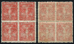 GJ.542, 1922 5c. Postal Congress With Watermark Printed On Front, Block Of 4 With The Rare Perf 13½, OFFSET... - Sonstige & Ohne Zuordnung