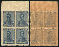 GJ.471, Block Of 4, Variety: OFFSET IMPRESSION ON BACK, VF! - Autres & Non Classés