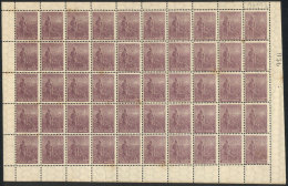 GJ.383, 1915 ½c. Plowman, Italian Paper With Horizontal Honeycomb Wmk, COMPLETE SHEET Of 50 Stamps,... - Andere & Zonder Classificatie