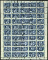 GJ.312O, 1910 1P. Centenary Of The May Revolution, Complete Sheet Of 50 Examples Punched "INUTILIZADO" (used For... - Andere & Zonder Classificatie