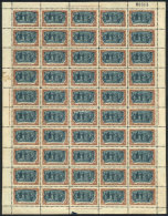 GJ.309, 1910 24c. Open Cabildo, Complete Sheet Of 50 Examples, Very Fresh, Excellent Quality, Very Rare! - Autres & Non Classés