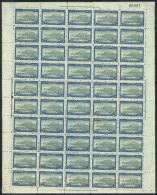 GJ.304, 1910 4c. Fort, Complete Sheet Of 50 Stamps, Unmounted But With Some Stain Spots In Some Stamps, All The... - Otros & Sin Clasificación