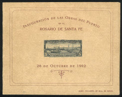 GJ.273, 1902 Port Of Rosario, Die PROOF With Decree Of The Issue, VF Quality - Other & Unclassified