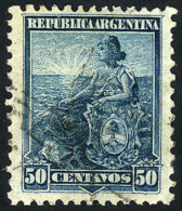 GJ.272, 1899 Seated Liberty 50c. Blue With The Rare Compound Perforation 12 X 11½, Used, Few Known! - Otros & Sin Clasificación