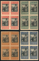 GJ.235/238, 1899 Seated Liberty, The 4 High Values, PROOFS In The Issued Colors, Imperforate Blocks Of 4 Printed On... - Sonstige & Ohne Zuordnung