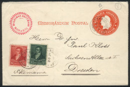 GJ.192 (2c. Perf 12) + 178 On A 5c. Liberty "memorandum Postal" PS Item, Sent From Buenos Aires To Germany On... - Other & Unclassified