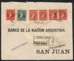 GJ.179 Strip X4 + 176 + 178 (totalling 47c.) Franking A Registered Cover Sent From Buenos Aires To San Juan On... - Other & Unclassified