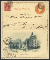 GJ.179 Uprating A Postal Letter Illustrated On Reverse (Mayo Avenue), Sent On 9/DE/1897 From Rosario To Germany, VF... - Sonstige & Ohne Zuordnung