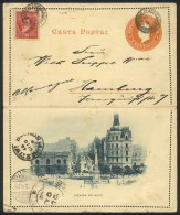 GJ.179 Uprating A Postal Letter Illustrated On Reverse (Mayo Avenue), Sent On 9/DE/1897 From Rosario To Germany, VF... - Otros & Sin Clasificación