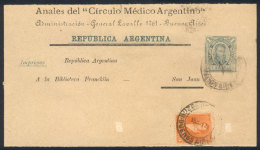 GJ.177 Uprating A Front Of Wrapper Of 1c. Sent From Buenos Aires To San Juan, VF, Interesting! - Sonstige & Ohne Zuordnung