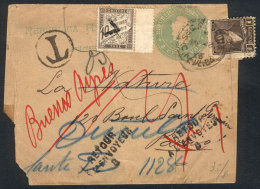 2c. Liberty Wrapper + GJ.138 Sent To Paris And Fined (it Bears A French Postage Due Stamp Of 10c.), It Was Rejected... - Other & Unclassified