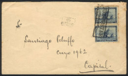 GJ.136 Pair, Franking A Cover Used In B.Aires, With Rectangular BUZONISTAS Cancel, Also BUZON 15 And Backstamp... - Otros & Sin Clasificación