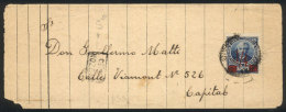 GJ.134, Provisional ¼c. With Red Surcharge Franking A Wrapper Used In Buenos Aires On 18/AUG/1890, Rare Rate... - Autres & Non Classés