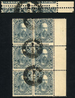 GJ.89, 1888 20c. Roca, Block Of 6 With Variety: DOUBLE Horizontal Perforation Between 1st And 2nd Row, VF Quality,... - Otros & Sin Clasificación