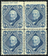 GJ.55, 1877 24c. San Martín, Block Of 4 Of Excellent Quality, The Lower Stamps MNH, Very Fresh, Interesting... - Andere & Zonder Classificatie