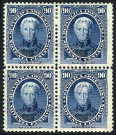 GJ.44, 1867 90c. Saavedra, Very Nice Used Block Of 4, VF Quality! - Other & Unclassified