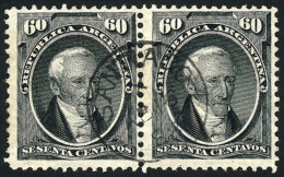 GJ.43, Pair Of 60c. Saavedra, With Circular Datestamp Of SANTIAGO (del Estero), VF Quality, Rare! - Andere & Zonder Classificatie