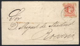 GJ.38, Franking A Complete Folded Letter To Rosario, Dated 28/JA/1871, With Double Circle VILLA MARÍA... - Otros & Sin Clasificación