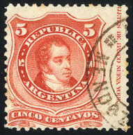 GJ.38, Very Wide Stamp Due To Perforation Variety ("salto De Peine", With Part Of The Sheet Margin With Printer... - Altri & Non Classificati