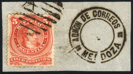 GJ.37, On Fragment With Very Well Applied Cancels: Mute "oval Of 9 Bars" + Double Circle Datestamp Without Date,... - Sonstige & Ohne Zuordnung