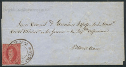 GJ.26Ab, 5th Printing, Cerise Carmine Color And Parchment-like Paper, Franking A Folded Cover To Buenos Aires, With... - Usados